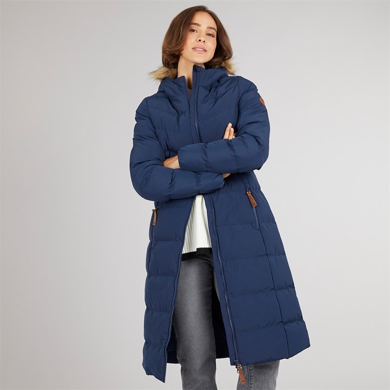 Trespass Manteau matelassé à Capuche Imperméable Audrey Femme Navy