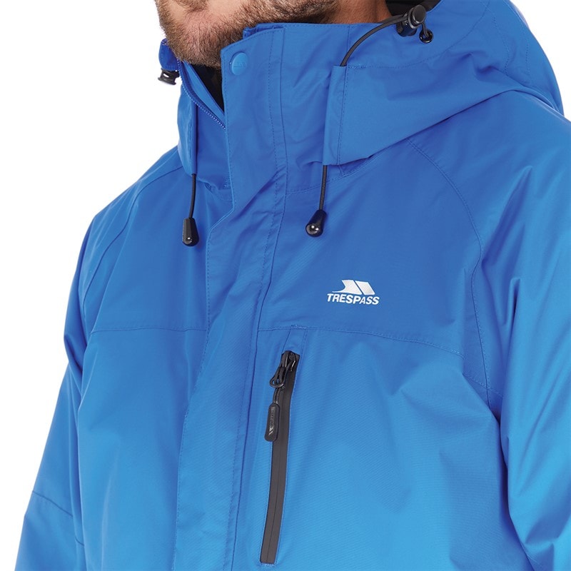 Trespass Heren Corvo Waterdichte Capuchon Shell Jas Blauw - Afbeelding 3