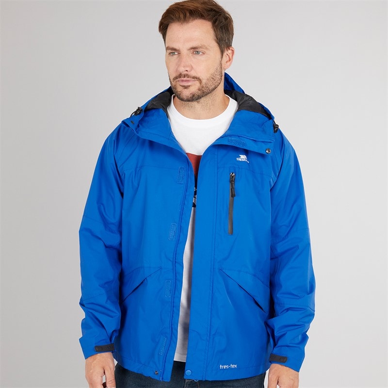 Trespass Heren Corvo Waterdichte Capuchon Shell Jas Blauw - Afbeelding 5
