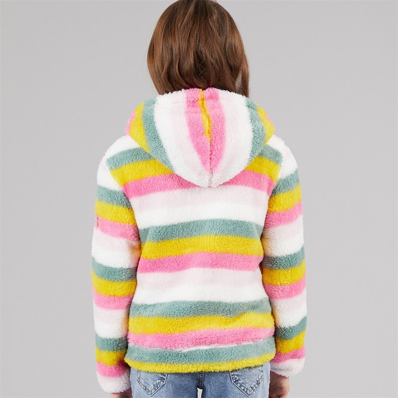 Trespass Fleece zippé à rayures Fille - rose pâle à rayures - Image 2