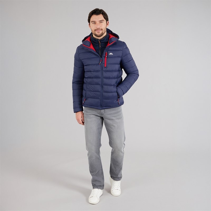 Trespass Heren Mikail Micro Gevoerd Hoodie Jas Marineblauw - Afbeelding 4