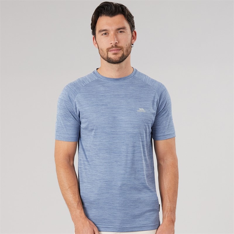 Trespass T-shirt Heren Leecana Tech Denim Blauw Melange