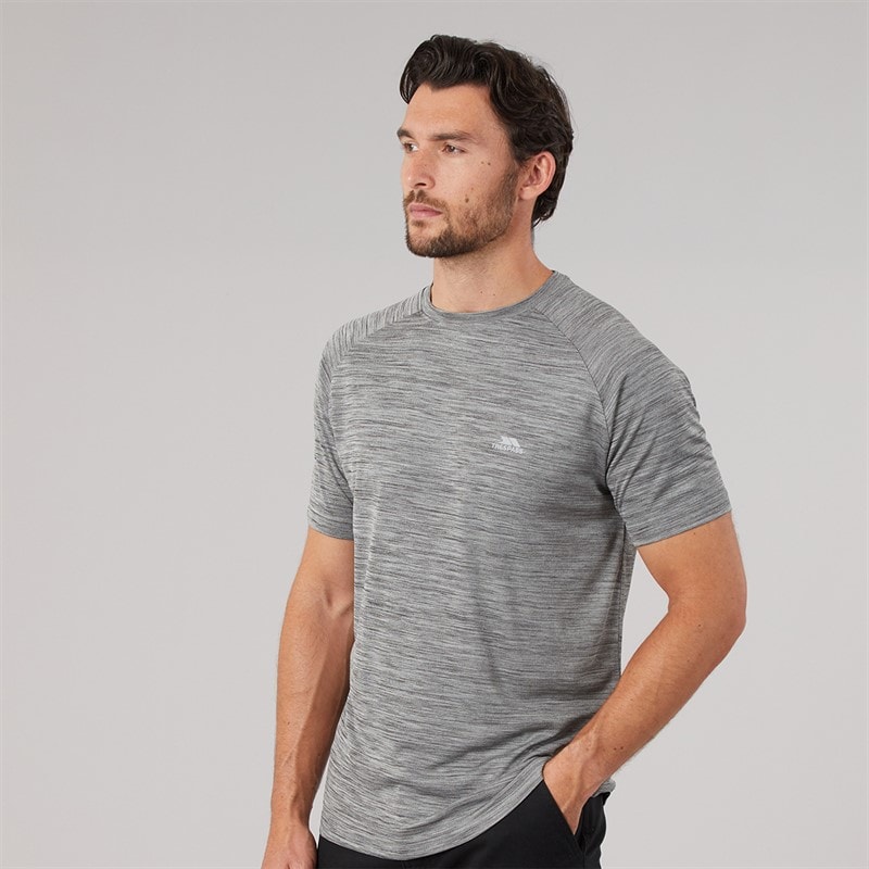 Trespass Herren Leecana Tech T-Shirt Grau Melange