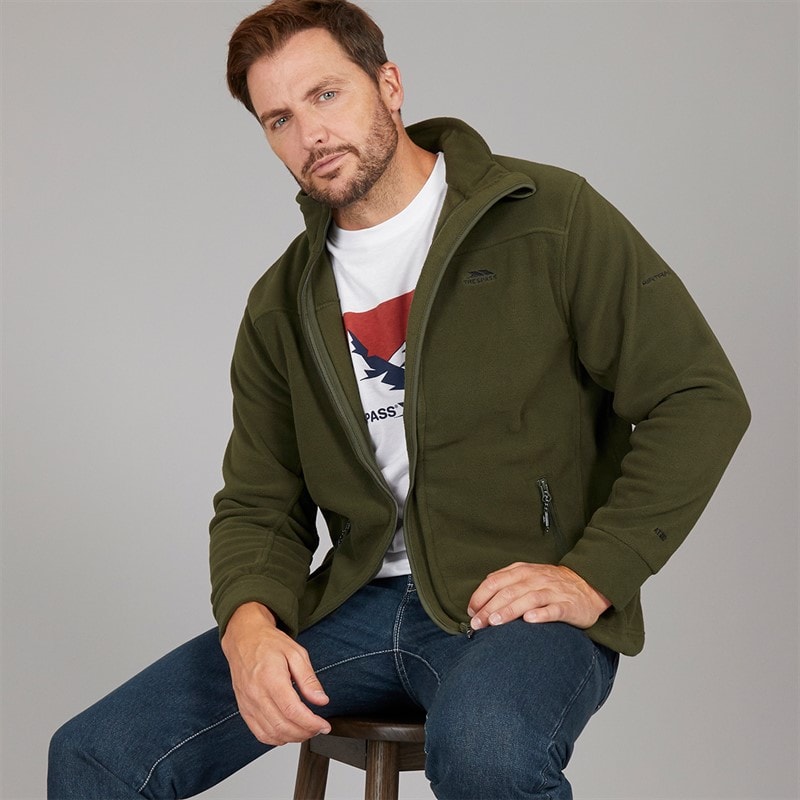 Trespass Heren Bernal Fleece jack met volledige rits Dark Vine - Afbeelding 3