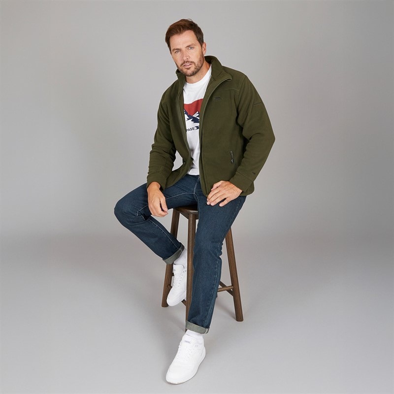 Trespass Heren Bernal Fleece jack met volledige rits Dark Vine - Afbeelding 5