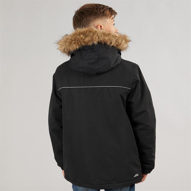 Trespass Junior Junge Upsider Isolierte Wasserdichte Parka Schwarz - Bild 2
