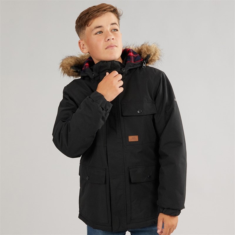 Trespass Junior Junge Upsider Isolierte Wasserdichte Parka Schwarz - Bild 3