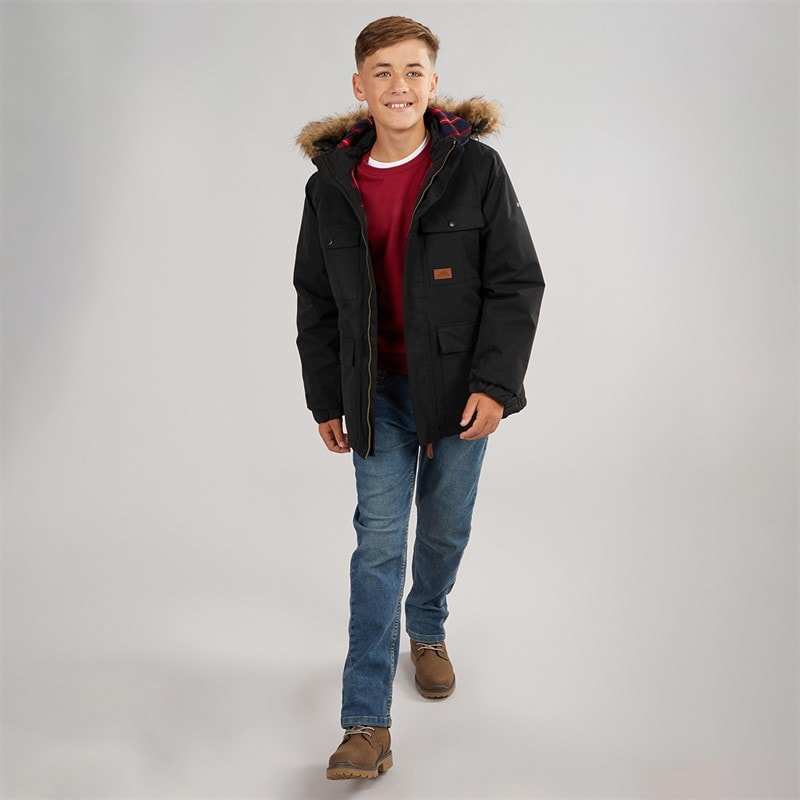 Trespass Junior Junge Upsider Isolierte Wasserdichte Parka Schwarz - Bild 4