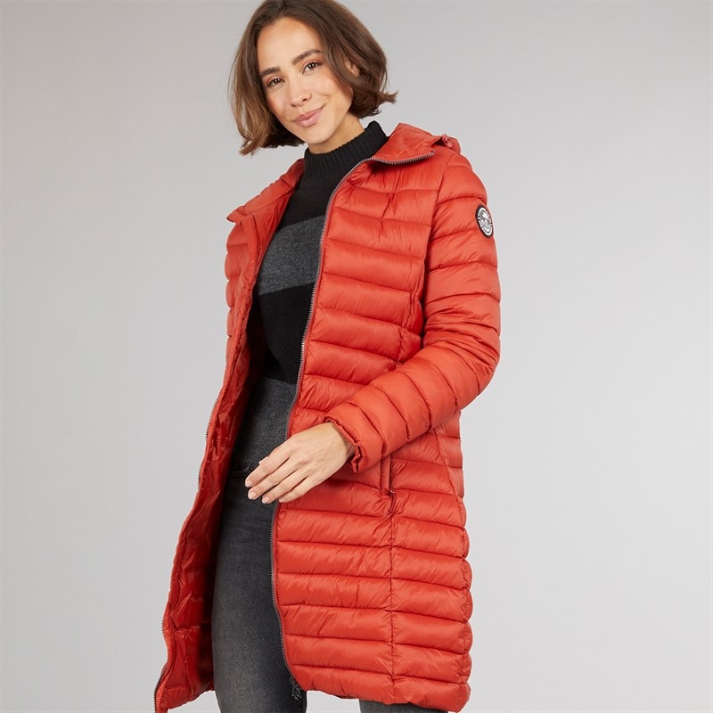 Trespass Dames Briarlea Gevoerde Capuchon Lange Jas Burnt Orange - Afbeelding 1