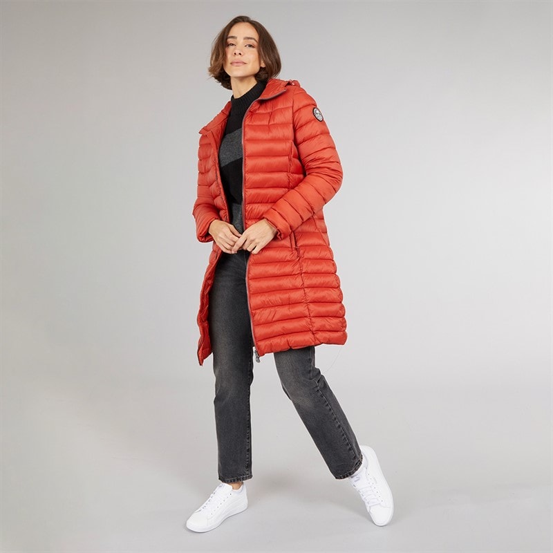 Trespass Dames Briarlea Gevoerde Capuchon Lange Jas Burnt Orange - Afbeelding 4
