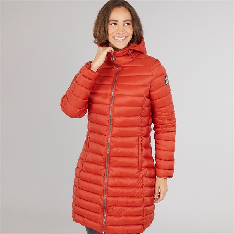 Trespass Dames Briarlea Gevoerde Capuchon Lange Jas Burnt Orange - Afbeelding 5