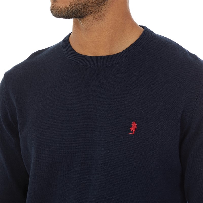 MCS Heren Crew Neck Ellison gebreide trui Donker Saffier - Afbeelding 3