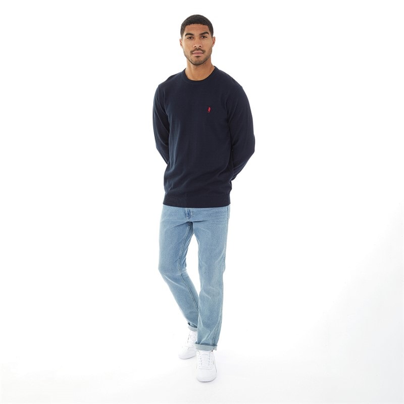 MCS Heren Crew Neck Ellison gebreide trui Donker Saffier - Afbeelding 4
