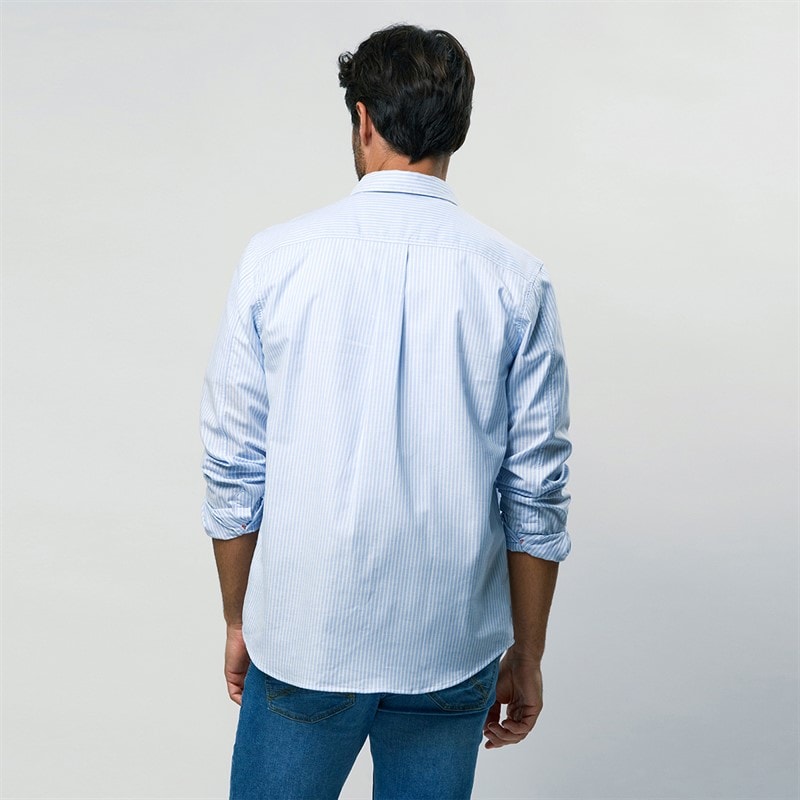 MCS Heren Greg Shirt Light Blue Stripe - Afbeelding 2