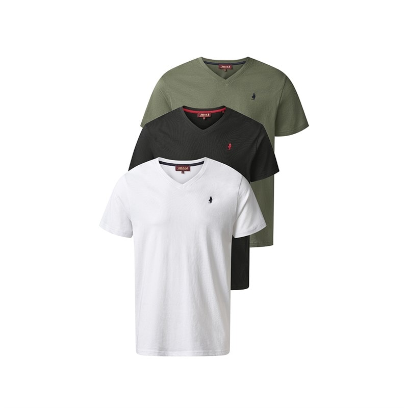 MCS Heren Texacana Drie Pack T-shirts Tapshoe/Beetle/Wit