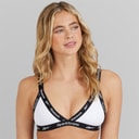 Reebok Damen Dotty Logo Cotton Triangle Sports BH Weiß