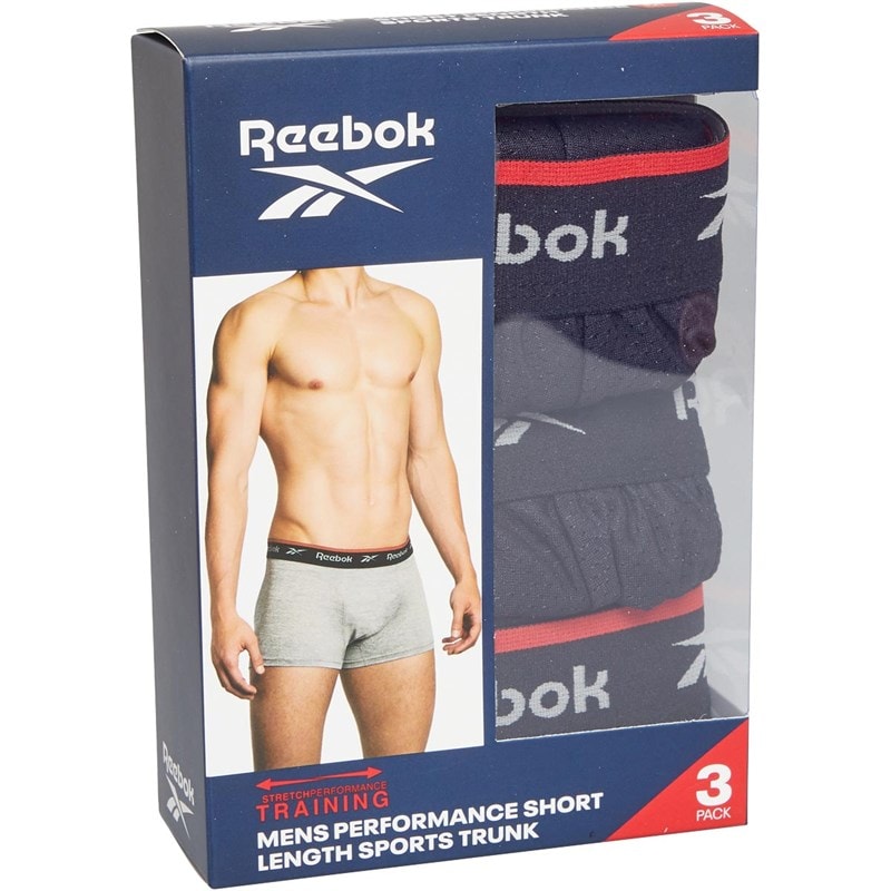 Reebok Heren Redgrave Performance Drie-pack Shorts Trunks Zwart - Afbeelding 2