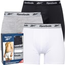 Reebok Shorts de performance Ainslie Homme, lot de 3, taille moyenne, Noir/Gris Chiné/blanc