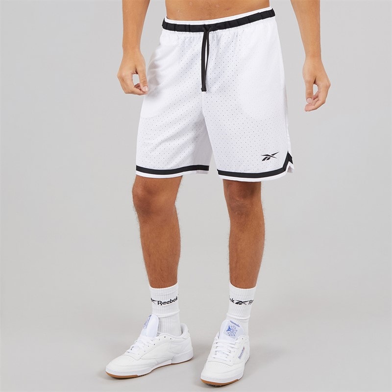 Reebok Heren Reebok Basketbal 7 Inch Transitie Shorts Wit - Afbeelding 2