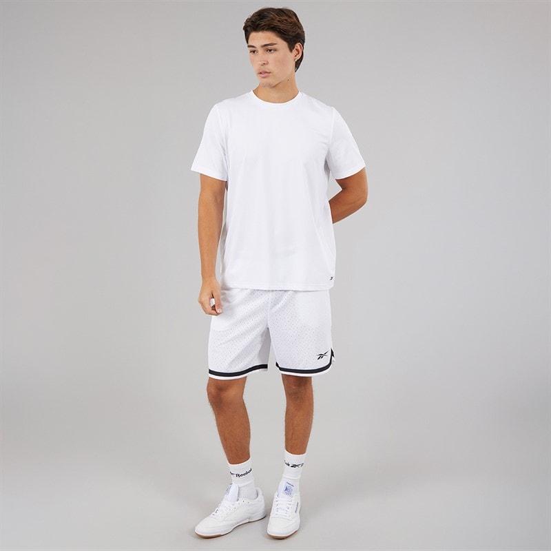 Reebok Heren Reebok Basketbal 7 Inch Transitie Shorts Wit - Afbeelding 4