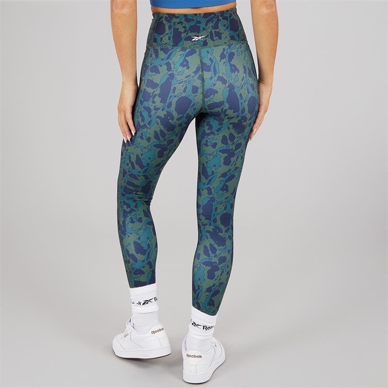 Reebok Dames ID Train AOP Hoge Taille Strakke Leggings Escape Green - Afbeelding 2