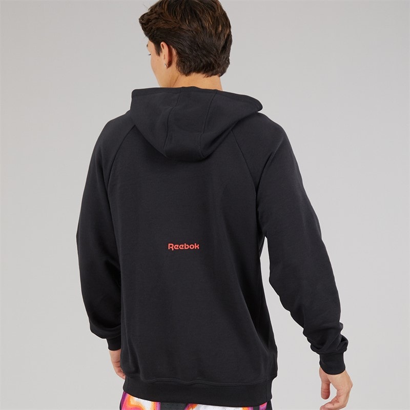 Reebok Herren Reebok Basketball Heat Wave Grafik Hoodie Schwarz - Bild 2