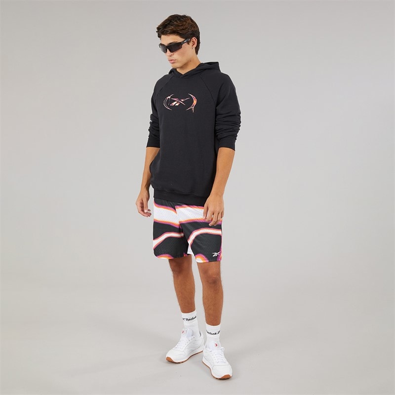 Reebok Herren Reebok Basketball Heat Wave Grafik Hoodie Schwarz - Bild 3