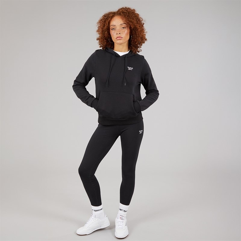 Reebok Damen Reebok Identity Kleines Logo Französischer Frottee Kapuzenpullover Schwarz - Bild 3