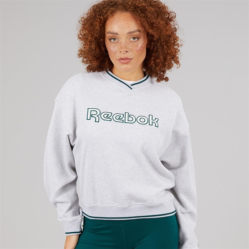 Reebok Bluza z okrągłym dekoltem dla niej kolor Light Grey Heather – zdjęcie  3