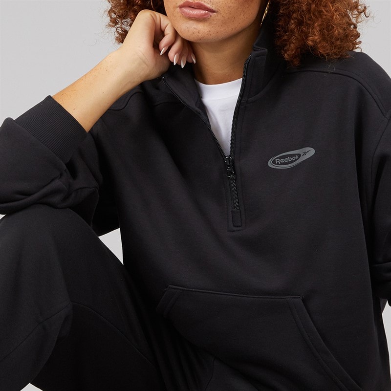 Reebok Damen Identität Energie Marke stolze Identität Schicht 1/2 Reißverschluss Schwarz - Bild 3