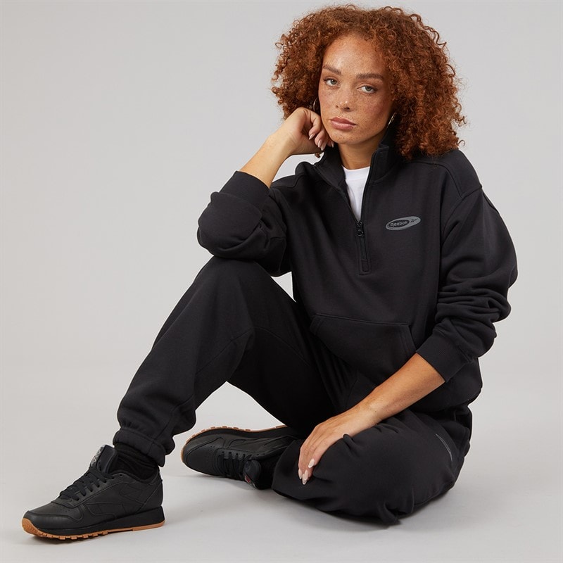 Reebok Damen Identität Energie Marke stolze Identität Schicht 1/2 Reißverschluss Schwarz - Bild 4