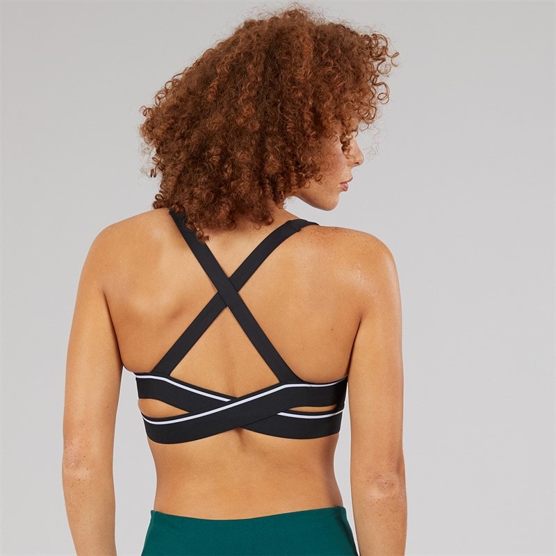 Reebok Damen Team Mittlere Unterstützung Sport BH Top Schwarz - Bild 2