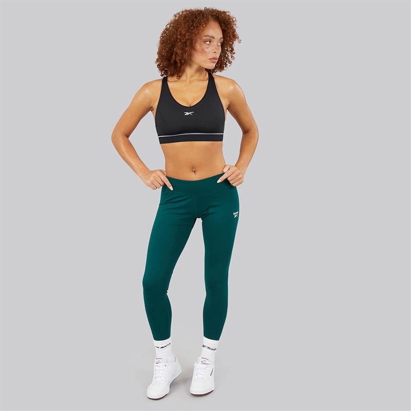 Reebok Damen Team Mittlere Unterstützung Sport BH Top Schwarz - Bild 3