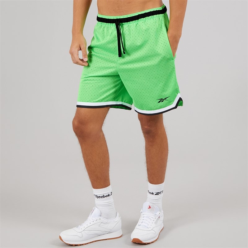 Reebok Shorts de basketball Reebok Transition 7 pouces Homme Solar Lime - Image 2