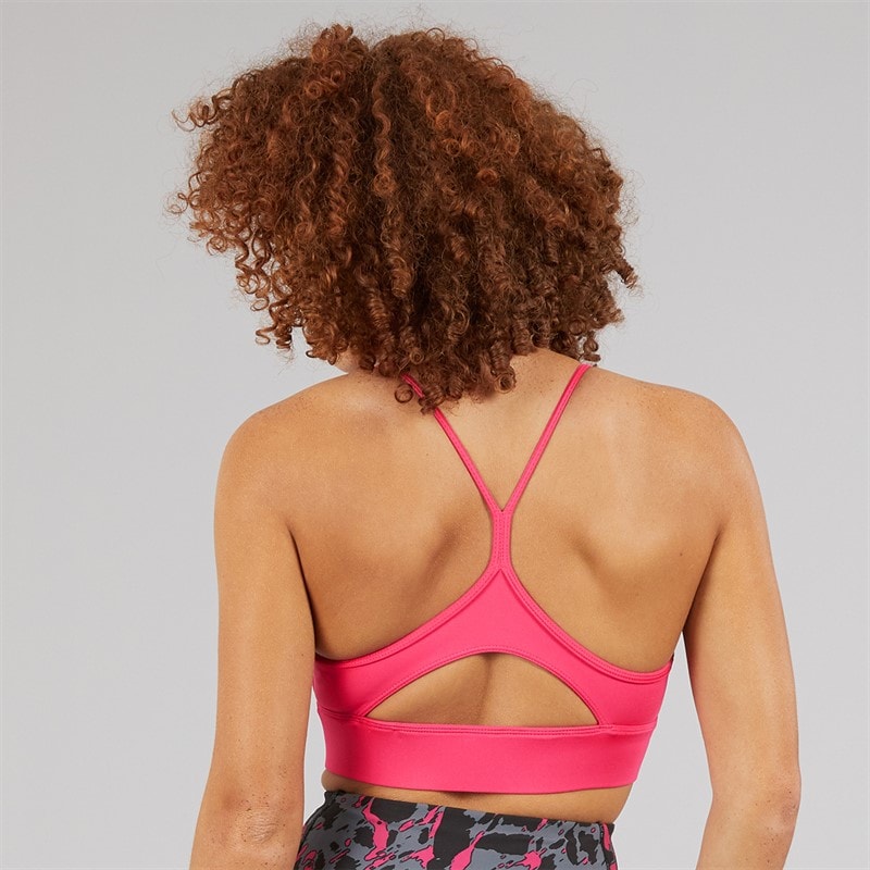 Reebok Dames ID Train Tri-Back Lichte Ondersteuning Sport Beha Top Bold Pink - Afbeelding 2