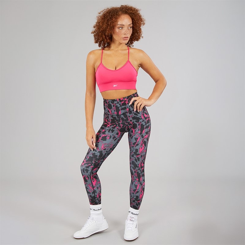 Reebok Dames ID Train Tri-Back Lichte Ondersteuning Sport Beha Top Bold Pink - Afbeelding 4