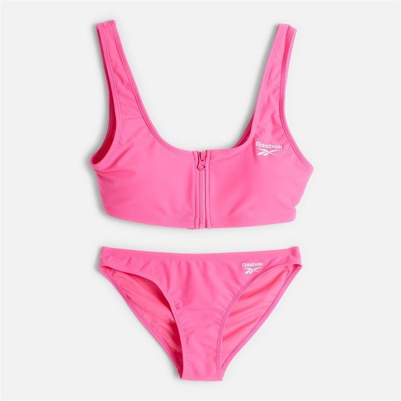 Reebok Damen Reißverschluss Vorn Zweiteiler Bikini Atomrosa