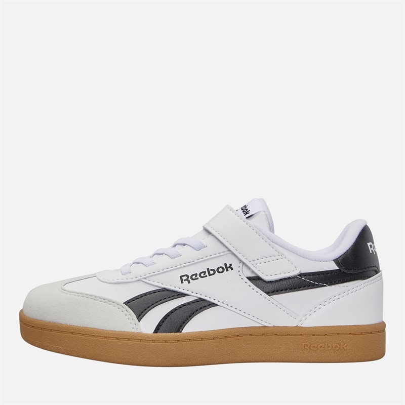Reebok Kinderen Smash Edge Elastische Veters En Topband Sneakers Wit/Zwart/Gom