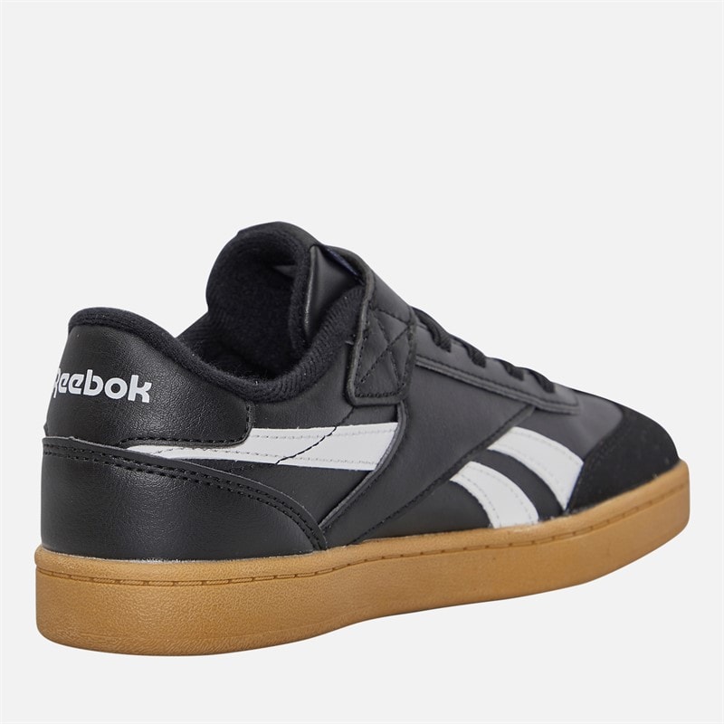 Reebok Baskets Enfant Smash Edge à Lacets Élastiques et Bride Supérieure Noir/Blanc/Gomme - Image 5
