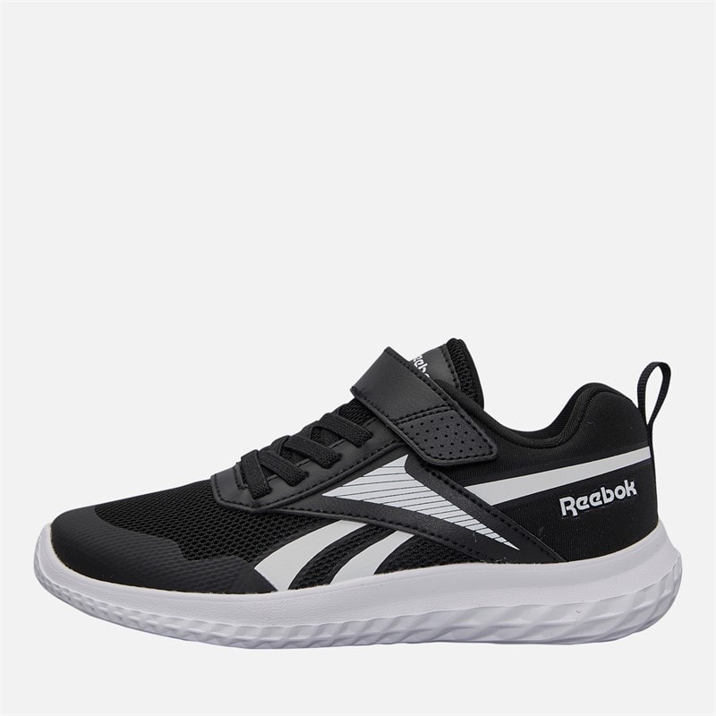 Reebok Kinder Rush Runner 5 Elastik Schnürung Und Oberer Riemen Neutrale Laufschuhe Schwarz/Schwarz/Weiss