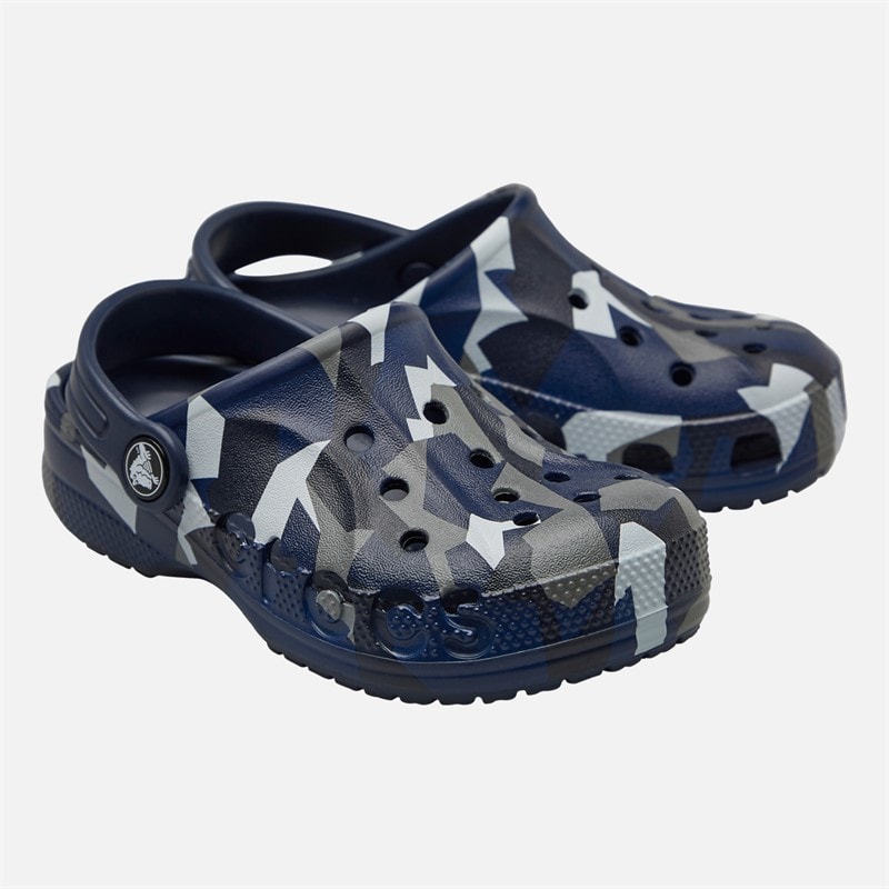 Crocs Jongens Baya Seizoensgebonden Bedrukte Klompen Navy Multi
