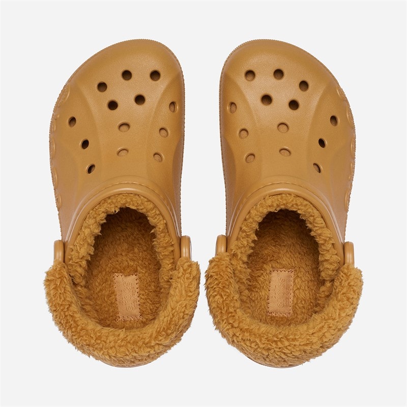 Crocs Baya gefütterte Fuzz Riemen Clogs Sand - Bild 4