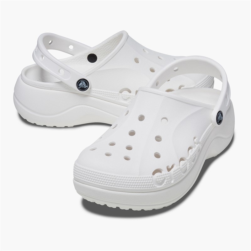 Crocs Sabots Plateforme Baya Femme Blanc