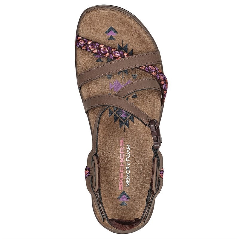SKECHERS Dames Reggae Vacay Sandalen Bruin - Afbeelding 4