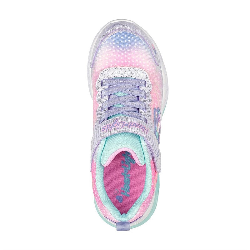 SKECHERS Flutter Heart Lights Simply Love trampki dla dziewczynki kolor fioletowy – zdjęcie  4