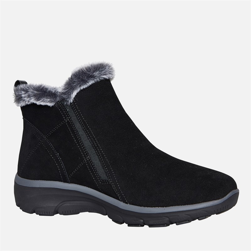 SKECHERS Dames Makkelijk Gaan Hoge Rits Laarzen Zwart - Afbeelding 5