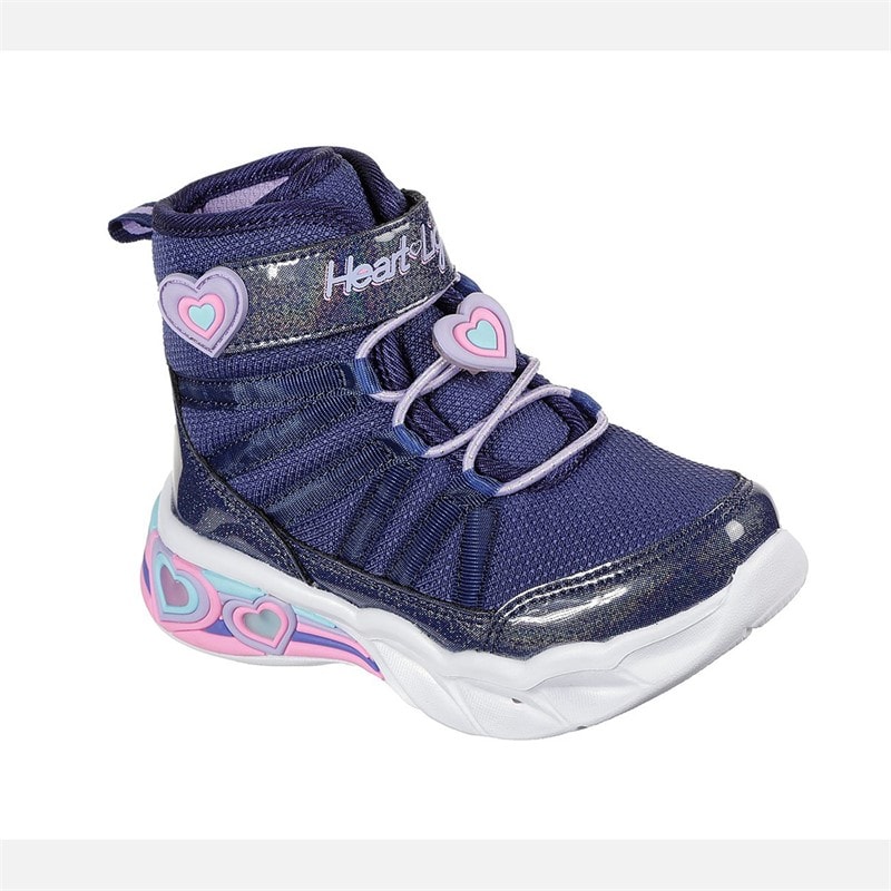 SKECHERS Bottes à talon cœur filles, briller Navy Lavender - Image 3