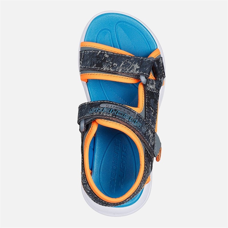 SKECHERS Junge Sola Glow Sandalen Charcoal Orange - Bild 3
