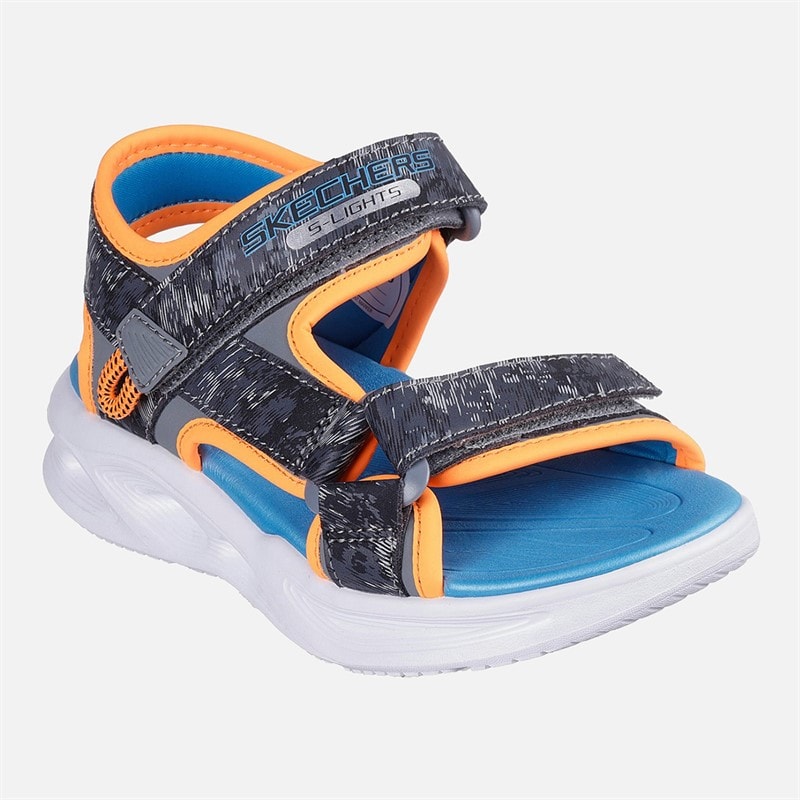 SKECHERS Junge Sola Glow Sandalen Charcoal Orange - Bild 4