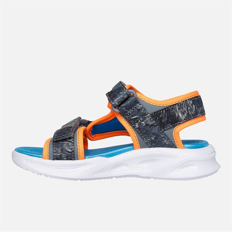 SKECHERS Junge Sola Glow Sandalen Charcoal Orange - Bild 5